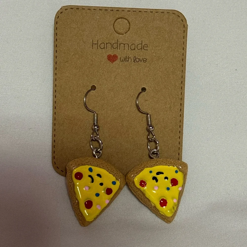 Handmade Pizza Slice Earrings